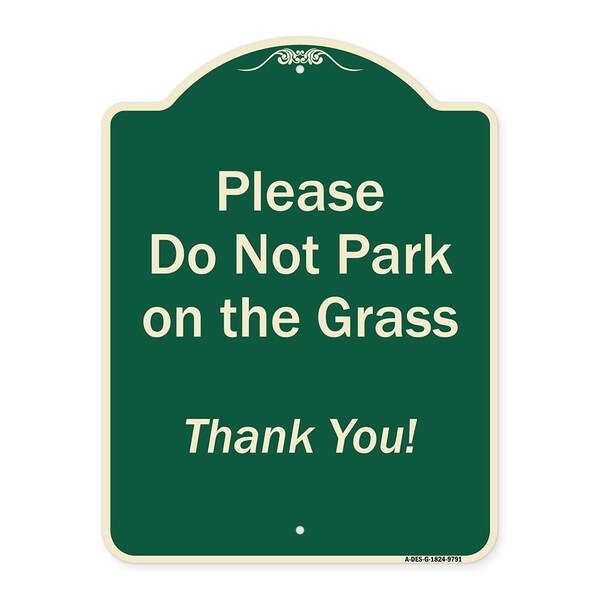 Designer Series-Please Do Not Park On The Grass Thank You!, 24" x 18", G-1824-9791